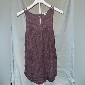 American Eagle Outfitters Plum Lace Tank Top